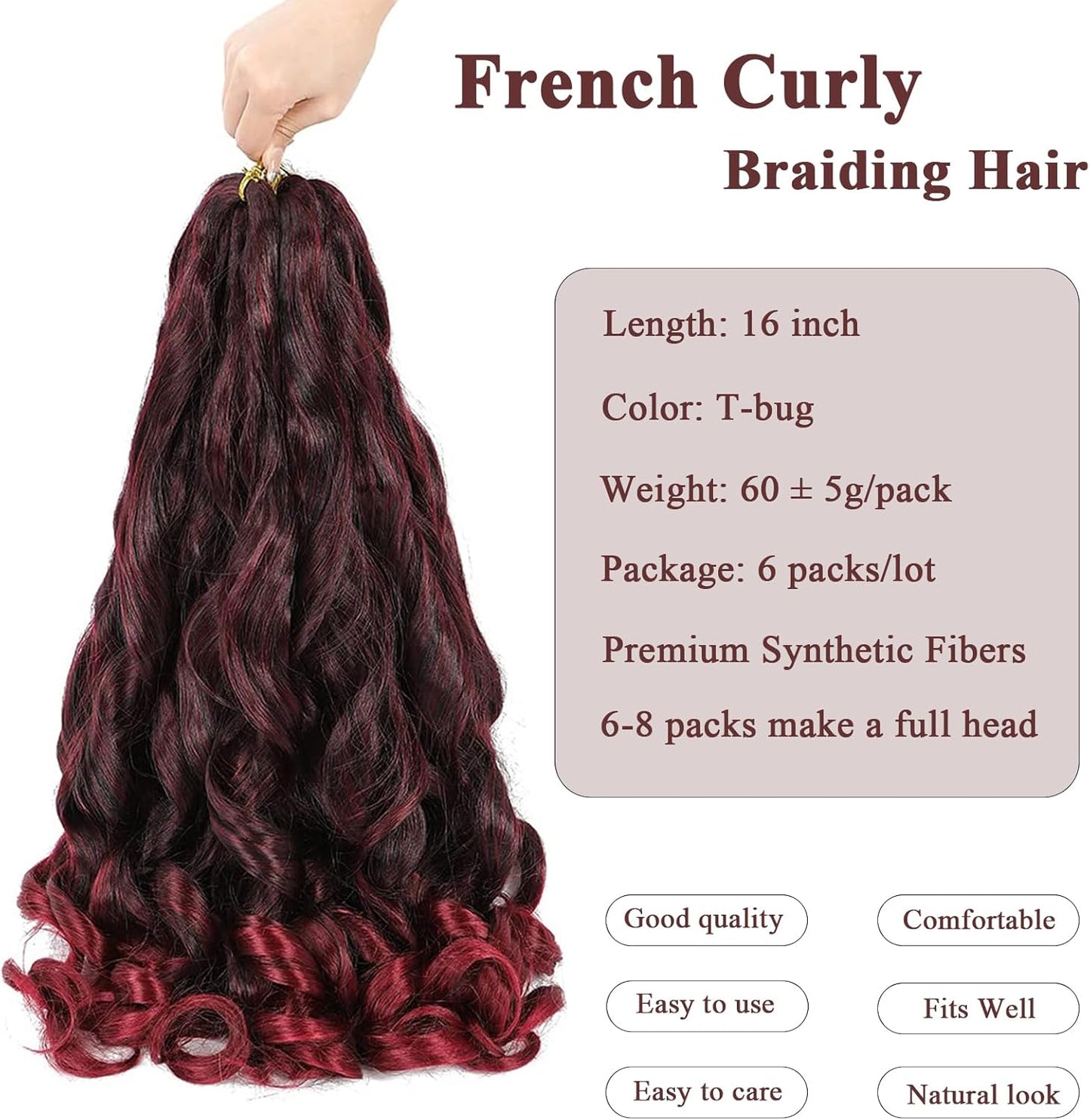 French Curl  T-Burgundy